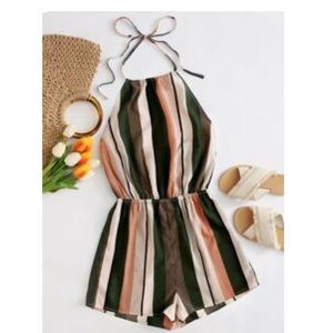 NWT Striped Halter Romper